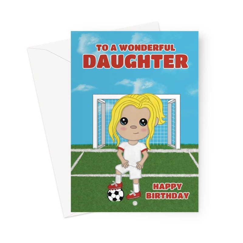 Daughter Football Themed Birthday Card - A5 Portrait - 1 Card