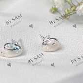 Little Girls sterling silver Bunny earrings