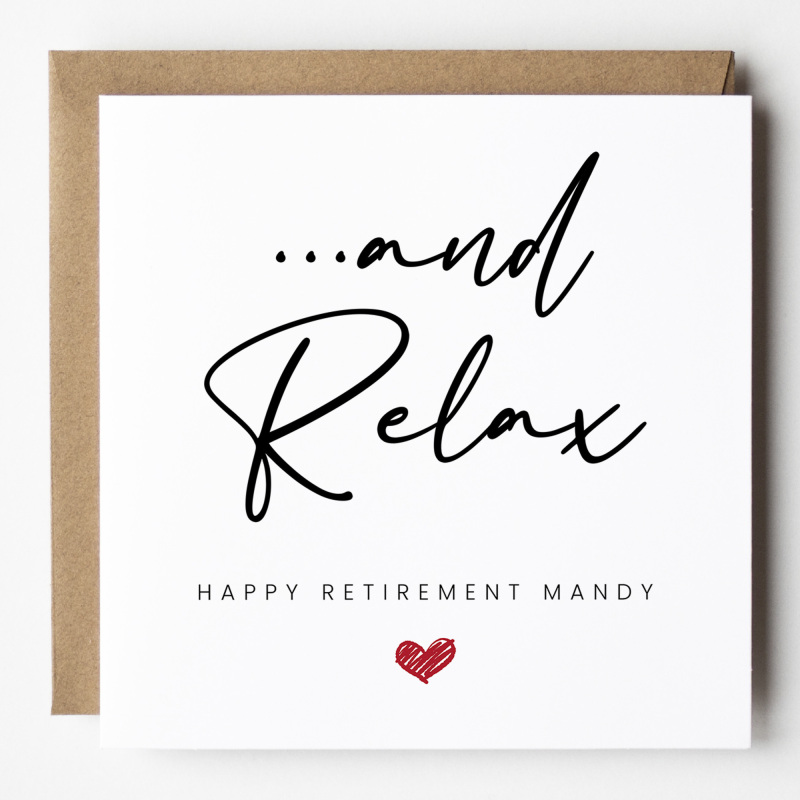 Personalised Retirement Card Happy Retirement and Relax