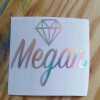 Custom Diamond Name Stickers in Holographic Vinyl - 1