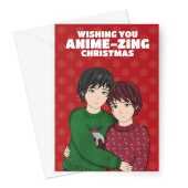 Anime Boy Couple Christmas Card