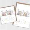 Bunny rabbits and colourful eggs Happy Easter Sunday cute card for any age, adults and children (Size A6/A5/A4/Square 6x6") - A6: Single card