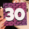 Any age, 16th, 18th, 21st, 30th, 40th, 50th, 60th, 70th happy birthday card in blue or pink (Size A6/A5/A4/Square 6x6") - A6: Single card - Blue