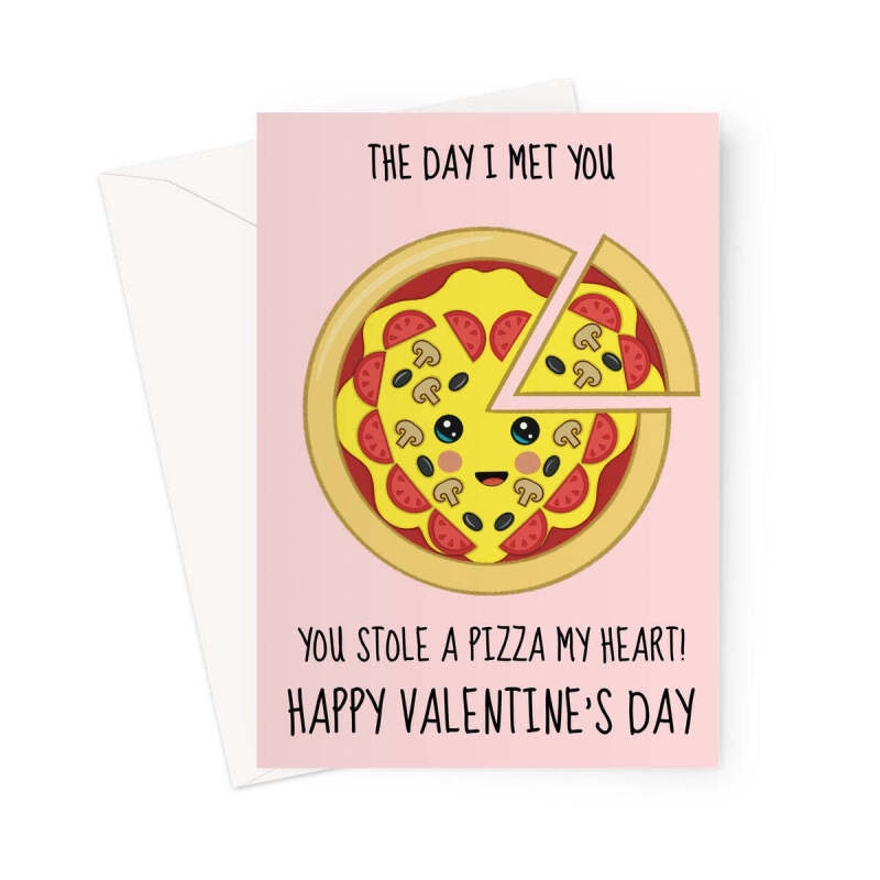 Pizza My Heart Valentine's Card - A5 Portrait - 1 Card