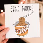 Send noods, send nudes funny Valentine's Day noodles card for wife, husband, girlfriend, boyfriend, partner (Size A6/A5/A4/Square 6x6")