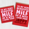 To my beautiful milf of a wife, I love you, Happy Valentine's Day card from husband, boyfriend, partner (Size A6/A5/A4/Square 6x6") - A6: Single card