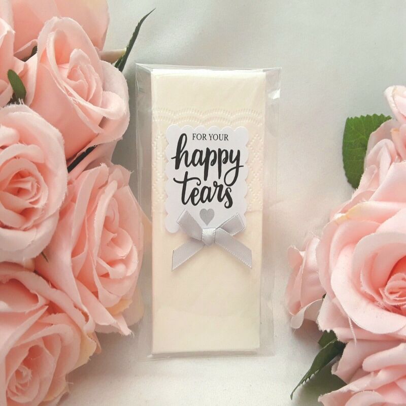 69p each (for 5+) tears tissues, wedding tissues, wedding guest tissues - 1 pkt