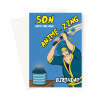 Anime Birthday Card For Son - Sword Fighter - A5 Portrait - 1 Card