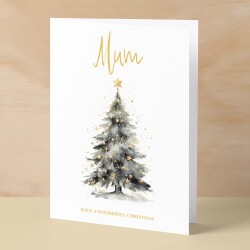 Christmas Card For Mum and Dad Card For Mum Xmas Card for Dad For Christmas Card for Loved One Mum and Dad Card Christmas Tree Card - Large (5x7) / Blank Message