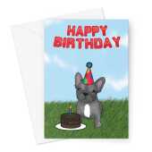 Happy Birthday Card - Cute French Bulldog - A5 Greeting Card