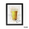 PINT OF BEER Splatter Art Print, High Gloss Print, Splash Art, Home Decor, Bar Custom Drink Art Lager, Beer - A6