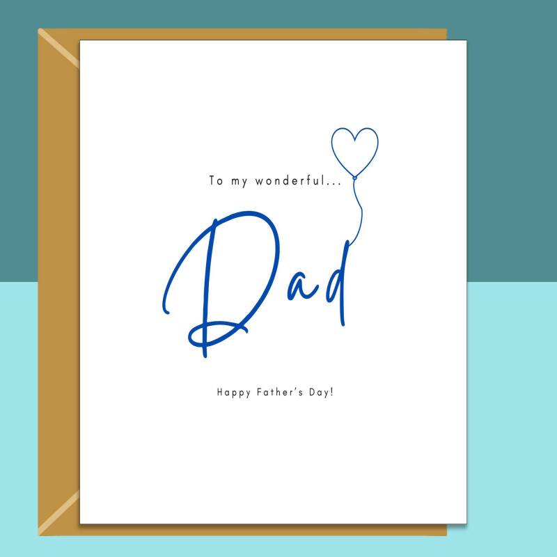 Father's Day Card Personalised inside for your Dad - Perfect Greetings Card this Fathers Day - Blank inside - Regular