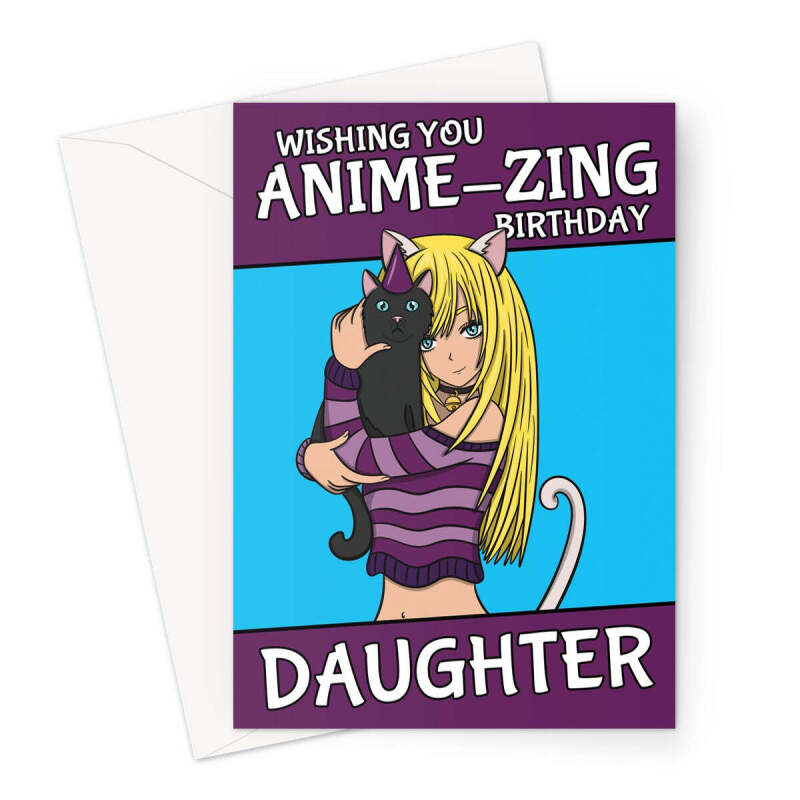 Anime Themed Birthday Card For Daughter - A5 Portrait - 1 Card