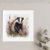 Notelet Card of a Badger For Anyone Any Occasion Card For Her or For Him Card For Birthday or Easter Card Thank You Card - Square (6x6) / Blank Message