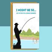 Funny Fishing 50th Birthday Card for Him - Personalised - Fisherman Card - Boyfriend, Husband, Friend, 50 year old