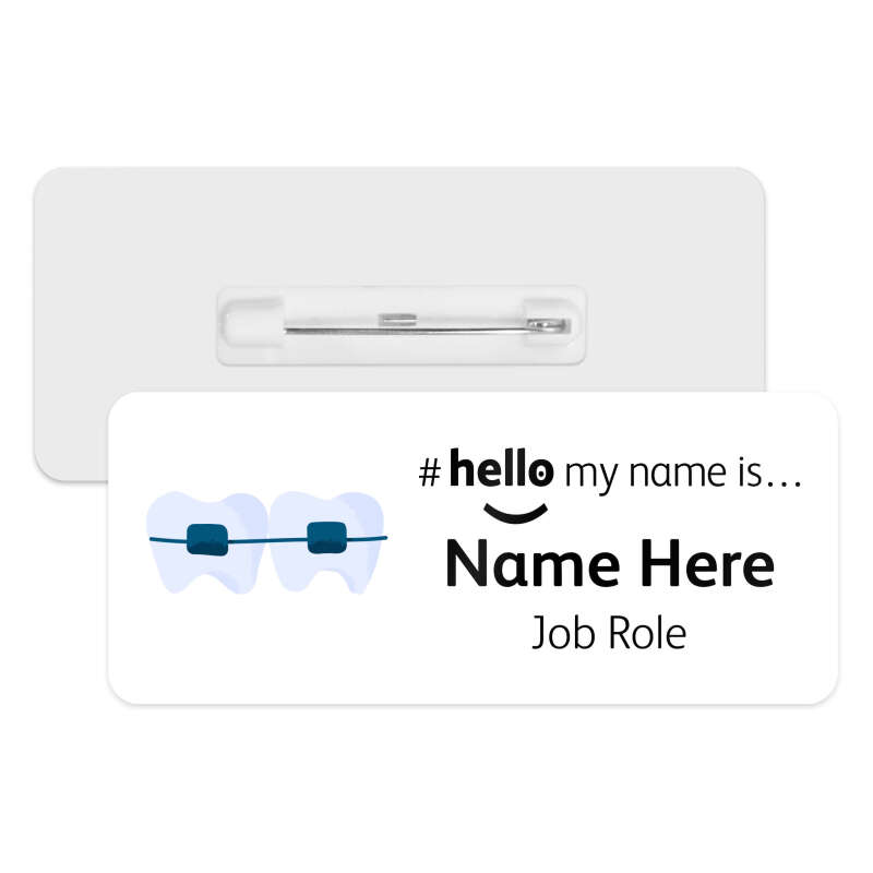 #hello my name is... Name Badge - Watercolour Braces