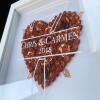 7th Anniversary Gift, Copper Heart Shadow Box, Personalised Copper Flowers, 7 Year Anniversary Frame, Custom Wedding Anniversary Gift - White