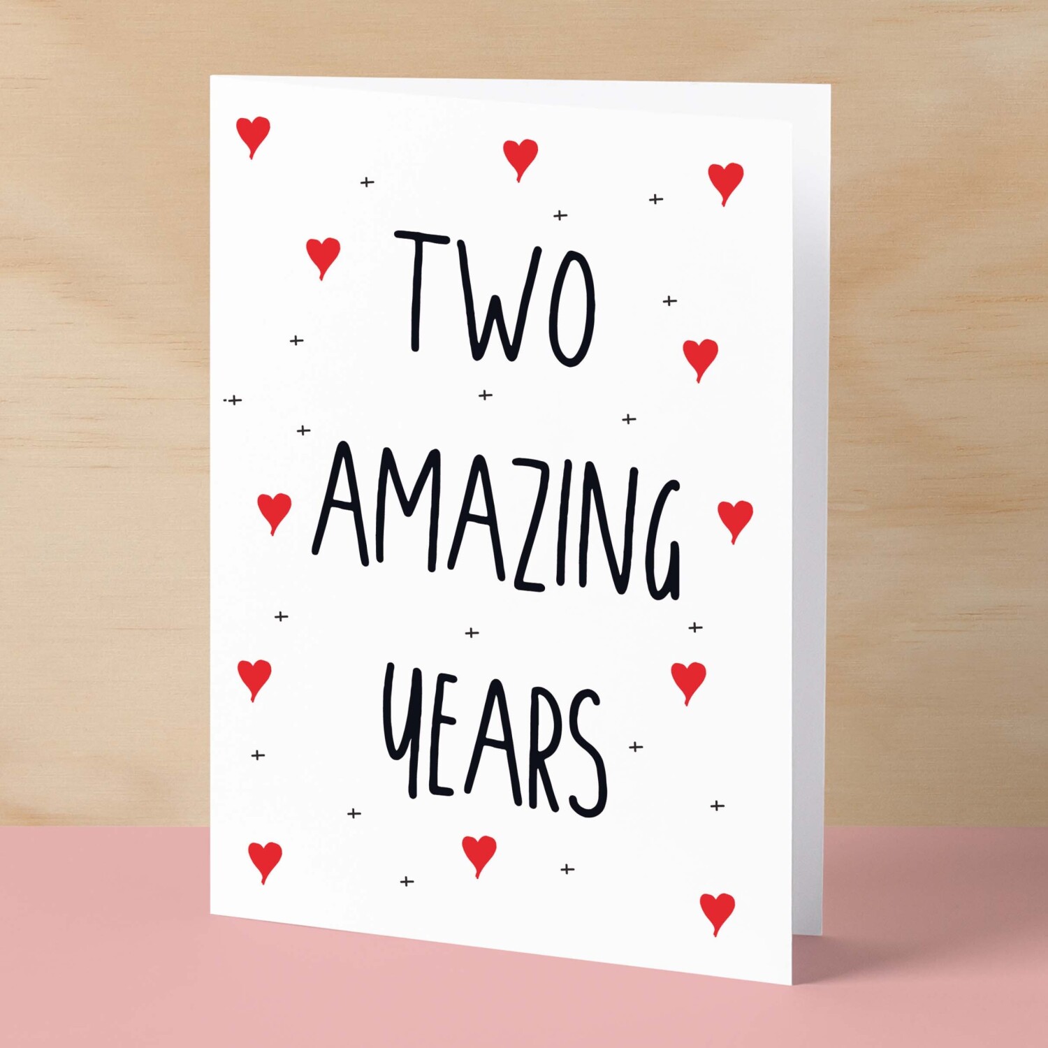 2 Year Anniversary Card For Wife or Husband Anniversary Card for 2nd Anniversary Card For Boyfriend or Girlfriend Second Wedding Anniversary - Small (4x6) / Blank Message