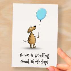 Birthday Card For Children Cute Dog Birthday Card For Child Card For Boy Birthday Card For Girl Woofing Good Fun Birthday Card For Kids - Small (4x6) / Blank Message