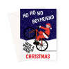 Funny Push Bike Santa Xmas Card For Boyfriend - A5 Portrait - 1 Card