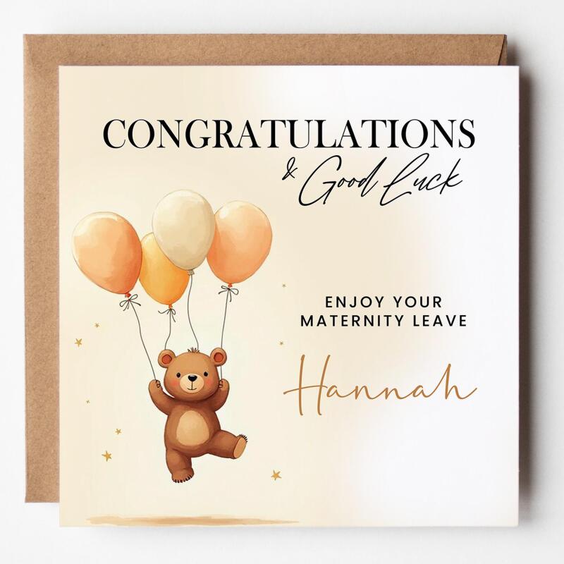 Maternity Leave Card, Congratulations Pregnancy Card Your Leaving us to have a baby card. Best of Luck, New Baby, Congratulations Maternity