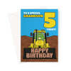 5th Birthday Card For Grandson - Dinosaur Digger - A5 Portrait - 1 Card