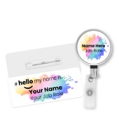 Hello My Name is Name Badge Rainbow Splash Personalised Premium Durable Name Badge #hello mynameis Name Badge, Nurse Badge Splash Name Badge