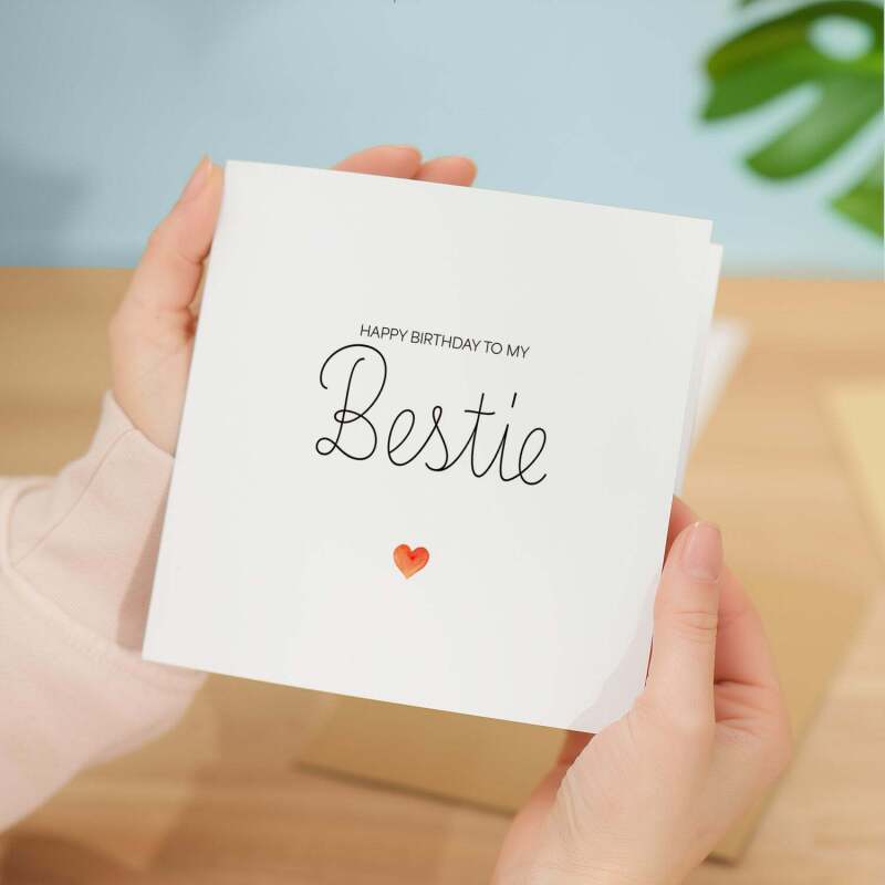 Best Friend Birthday Card Bestie Card for Best Friend Greeting Card Special Best Friend Birthday Gift Heartfelt Message Card for Her - Large (5x7) / Blank Message