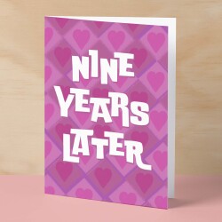 9th Wedding Anniversary Card For Wife Anniversary Card for Husband Anniversary Card For Boyfriend or Girlfriend Ninth Anniversary Gift - Large (5x7) / Blank Message