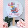 Personalised Dumbo Cake Topper, Dumbo Birthday Cake Topper, ANY AGE (unofficial) - Pink