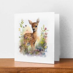 Notelet Card of a Deer For Anyone Any Occasion Card For Her or For Him Card For Birthday or Easter Card Thank You Card - Square (6x6) / Blank Message