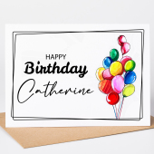 Personalised Birthday Card with a bunch of Birthday Balloons