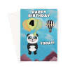 Happy 4th Birthday Cute Panda Bear - A5 Portrait - 1 Card