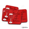 Red Wine Hand Drawn Coaster - Home Bar - Birthday Gift. Secret Santa - Hand Drawn Red Wine Coaster Personalised Drink Coasters - Single Coaster