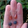 Chalcedony and Lava Bead Earrings - Peace