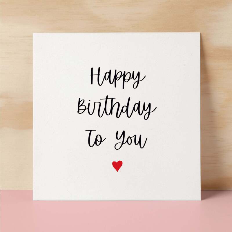 Happy Birthday Card For Him Boyfriend Birthday Card Girlfriend Birthday Card Husband Happy Birthday Card For Wife or Best Friend - Square (6x6) / Blank Message