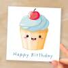 Birthday Card for Her Birthday Card For Sister or Mum Birthday Card For Friend Cute Cake Birthday Card For Him Birthday Card For Anyone - Square (6x6) / Blank Message