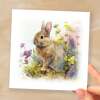 Notelet Card of a Rabbit For Anyone Any Occasion Card For Her or For Him Card For Birthday or Easter Card Thank You Card - Square (6x6) / Blank Message