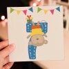 Zoo animal age 1st, 2nd, 3rd, 4th, 5th, 6th, 7th, 8th, 9th birthday card for children, boy, girl, son, daughter (Size A6/A5/A4/Square 6x6") - A6: Single card