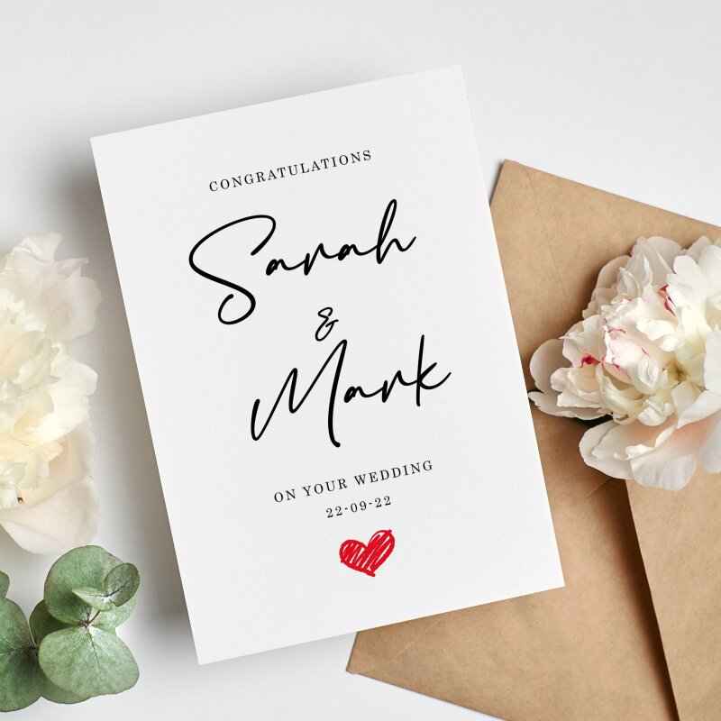 Personalised Congratulations on Wedding Day Card, On Your Wedding Day Card, The Big Day Card, Wedding Card For Bride and Groom, Wedding Day - A6 - 4.1″ x 5.8″ - Add a Message