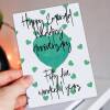 Emerald 55th/55 years anniversary card: Fifty five wonderful years (Size A6/A5/A4/Square 6x6") - A6: Single card