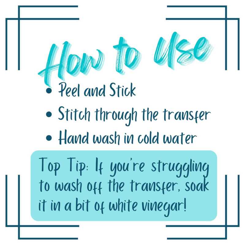 Sashiko | Visible Mending | Washable Transfers | Removable Mending Transfers