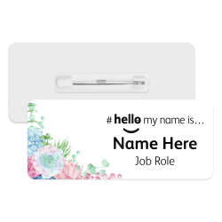 #hello my name is... Name Badge - Watercolour Succulent Corner