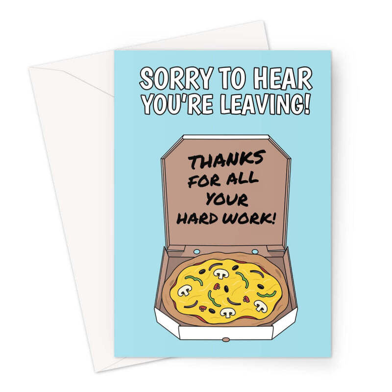 Pizza Party - Funny New Job Card - A5 Portrait - 1 Card