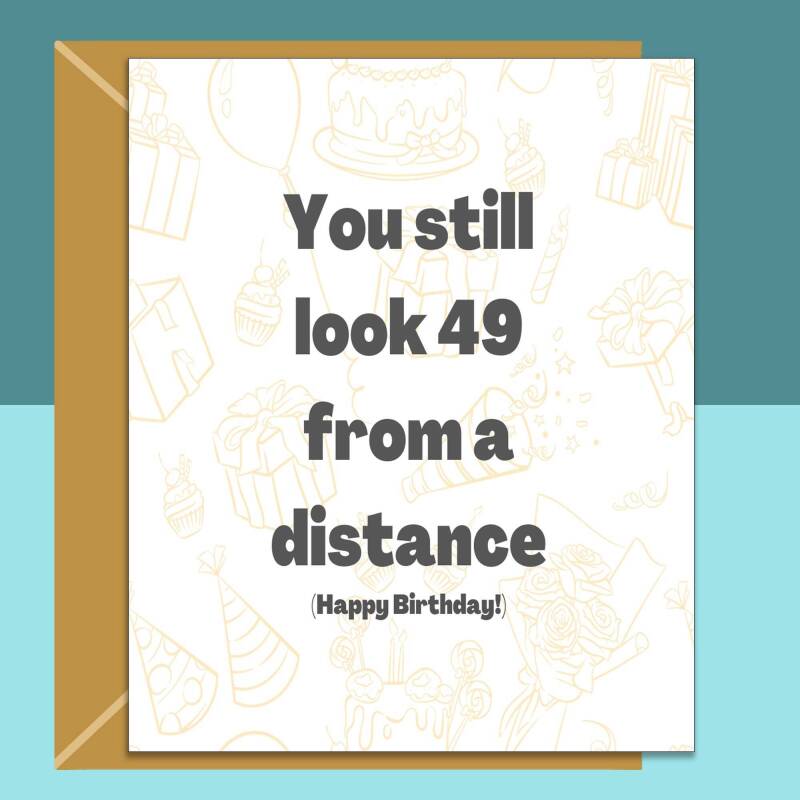 Funny 50th Birthday Card - Personalised inside if required - For Him or For Her - Perfect greetings card for someone turning 50 years old - Blank inside - Regular - Matte