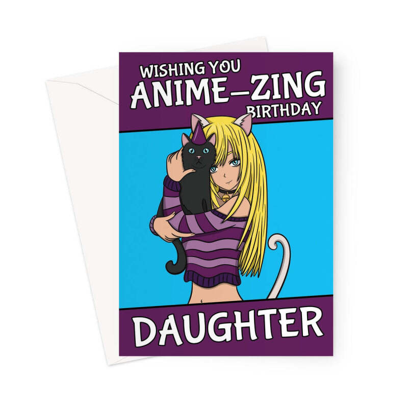 Anime Themed Birthday Card For Daughter - A5 Portrait - 1 Card