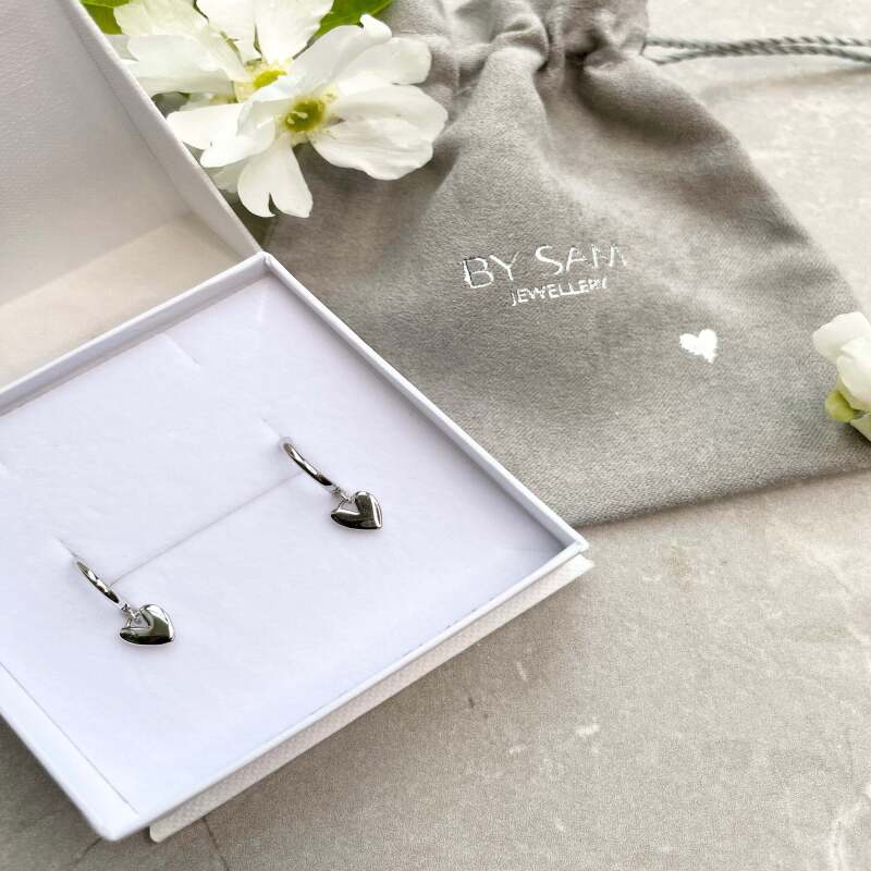 Maid of Honour Heart earrings - Silver