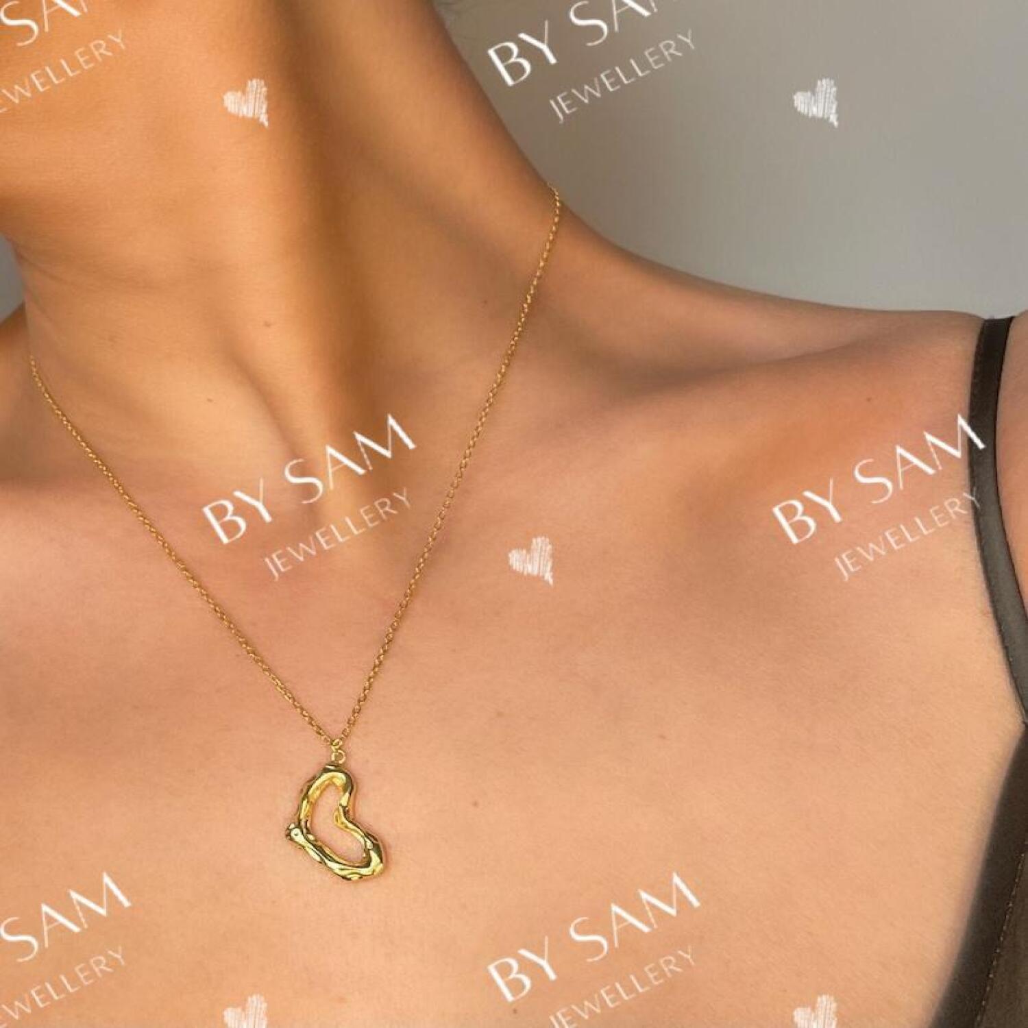 Heart necklace gift for her - Gold