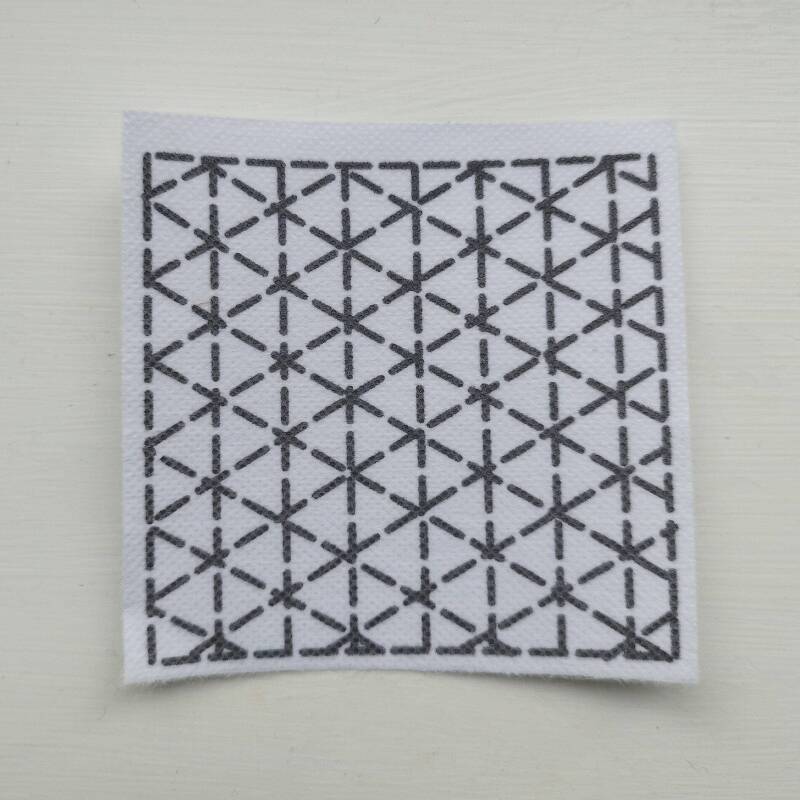 Square Washable Sashiko Transfers | Removable Mending Transfers