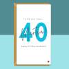 40th Birthday Card - personalised - for Boyfriend, Husband, Fiance - The one I love - 40 year old - Blank inside - Small